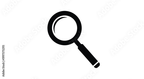 magnifying glass silhouette on white background high quality professional detailed modern