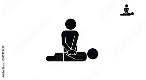 person performing cpr on another person silhouette high quality professional detailed
