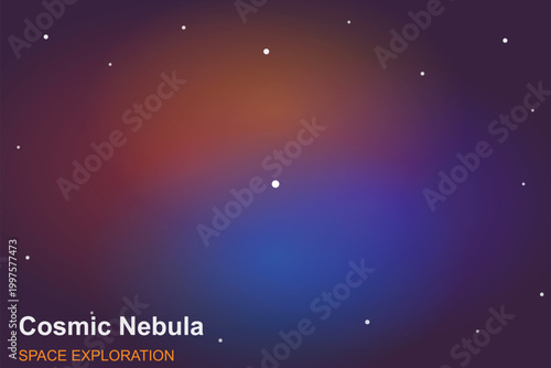 Cosmic nebula space exploration background, vibrant galaxy with stars and colorful gas clouds, abstract universe vector illustration