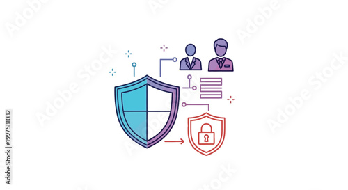 Diverse team members connecting with secure data protection and network privacy services