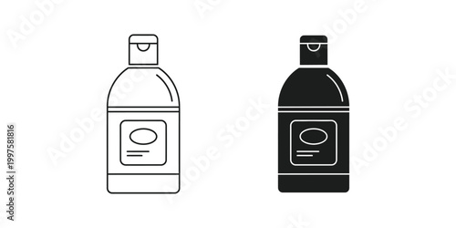 Contrast of a transparent and an opaque liquid bottle with pump dispensers