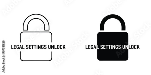 Contrasting visuals of locked and unlocked legal settings access