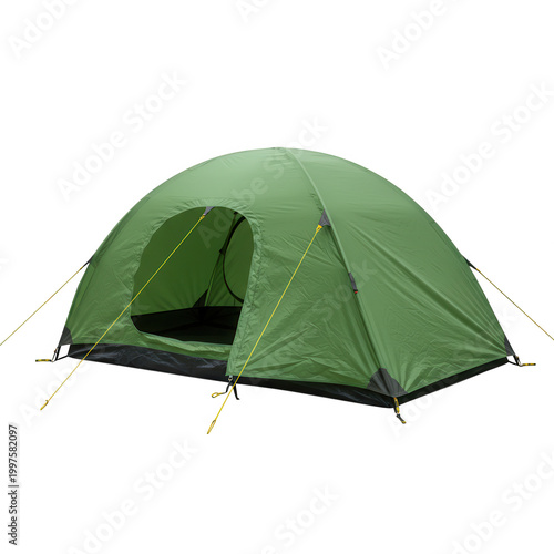 Green dome tent isolated on transparent background