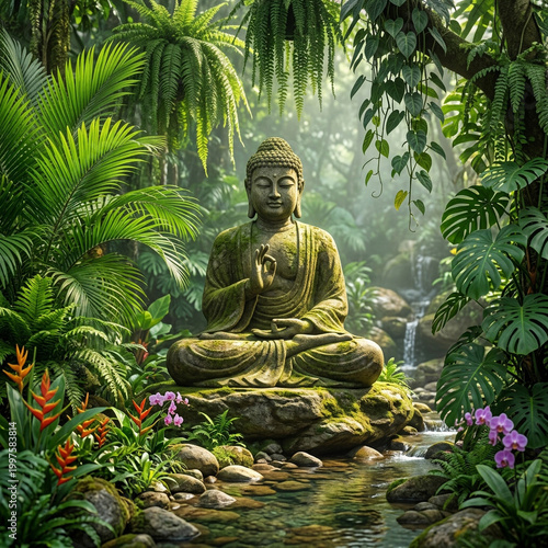 Lord Buddha Meditating in a...