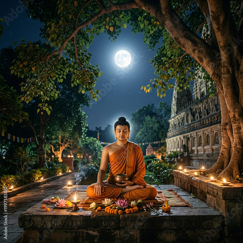 Lord Buddha Meditating Unde...