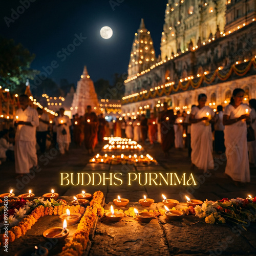 Devotees Celebrating Buddha...