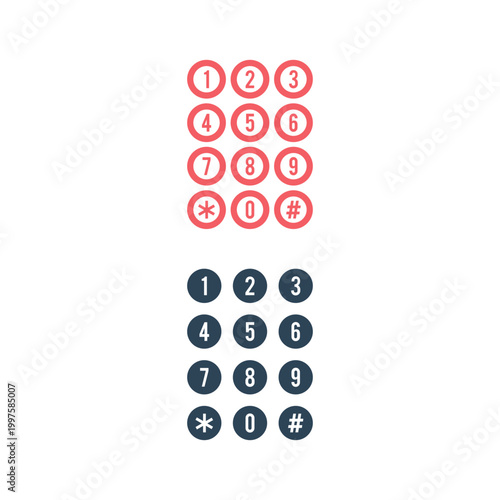 Call number icons set vector illustration.
