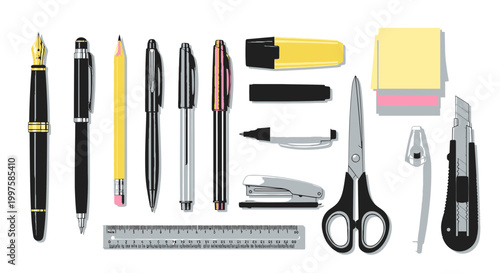 Stationery Collection with Writing Tools and Supplies