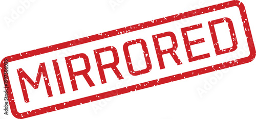 Red mirrored stamp a visual representation of reflection and symmetry