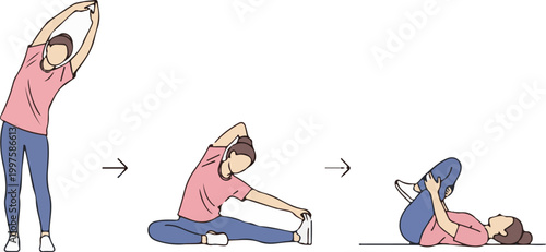 Timeline of stretch positions (3 steps minimal)