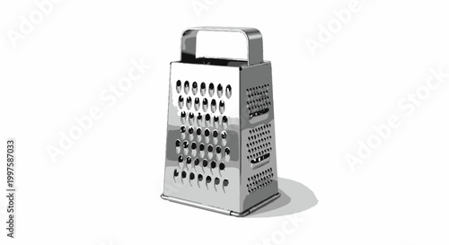 Stainless Steel Box Grater with Handle for Kitchen Use