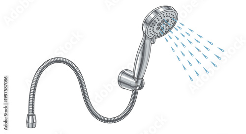 Modern Handheld Shower Head with Flexible Hose