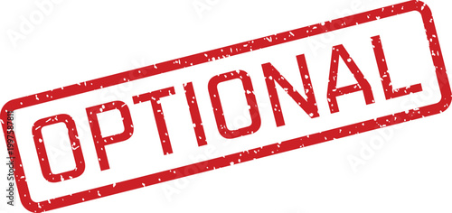Red 'optional' stamp a visual indicator of non mandatory status
