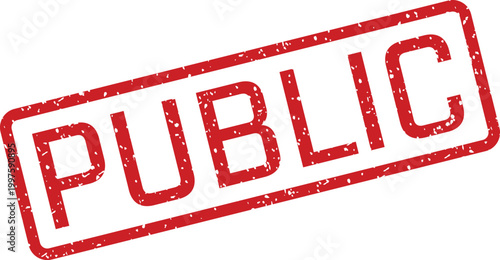 Red 'public' stamp a symbol of open access and information disclosure