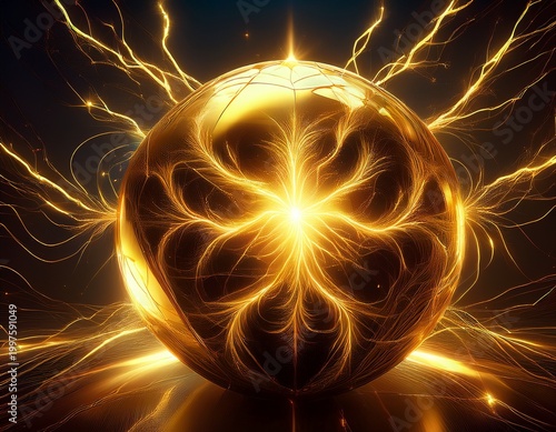 gold high energy lightning ball