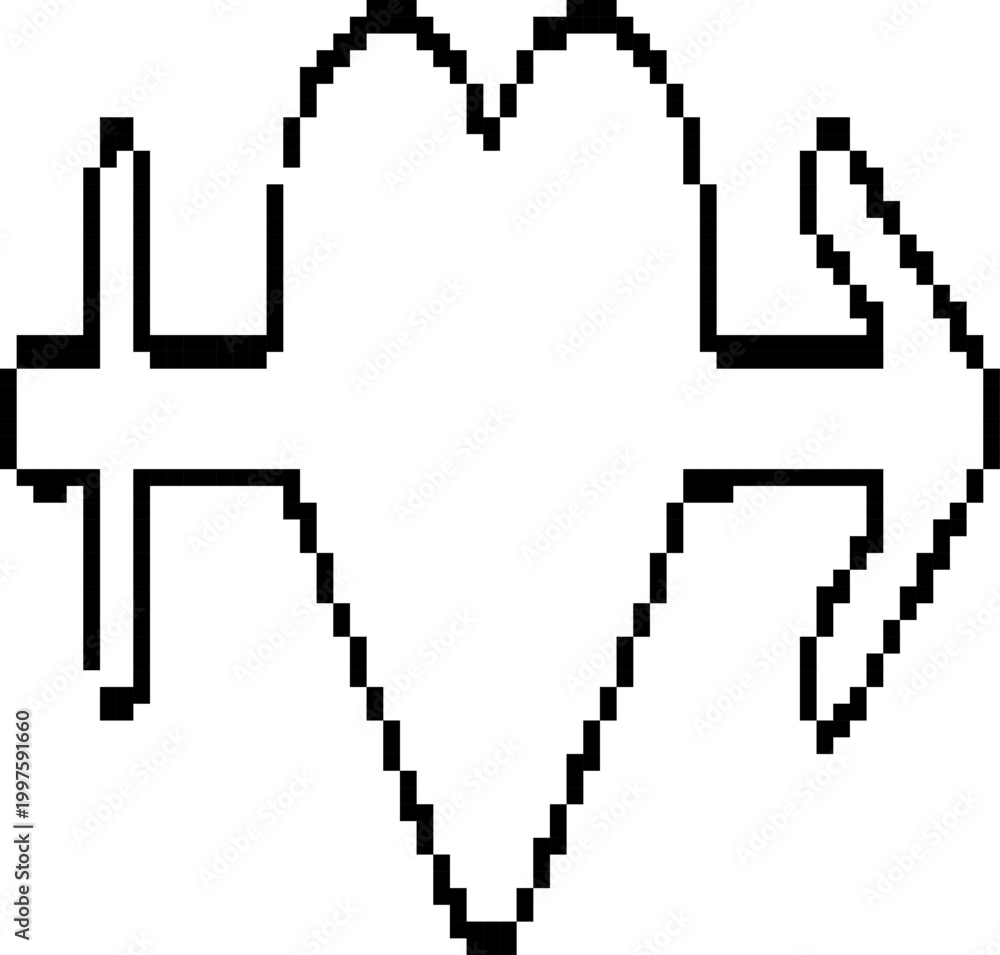 Fototapeta premium Pixel art heart with male and female gender symbols on transparent background vector illustration