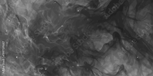 Konstfotografi A captivating smoky, space-like pattern in monochrome, creating an ethereal and abstract visual, evocative of celestial bodies, smoke, and clouds