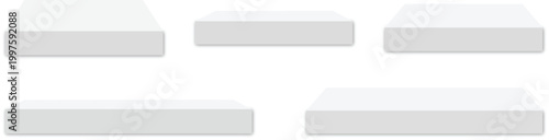 Minimal 3D Display Podium Platforms Set Product Showcase Pedestal Collection, vector, illustration