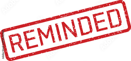 Red 'reminded' stamp impression