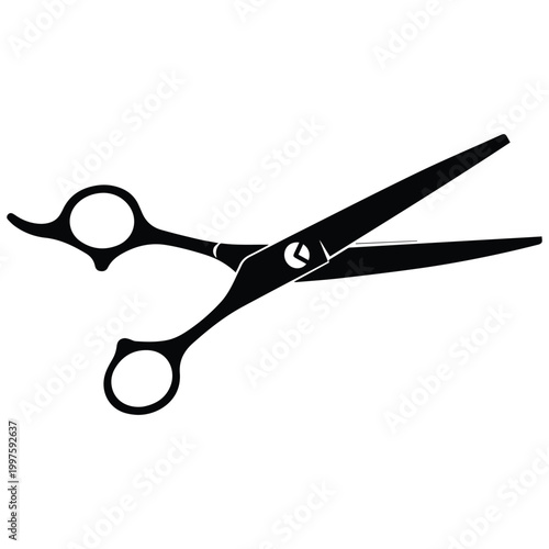  Professional hairdressing scissors silhouette icon for salon and barber logo