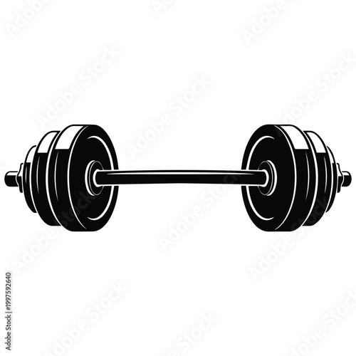  Heavy gym dumbbell silhouette icon for fitness and weightlifting workout logo