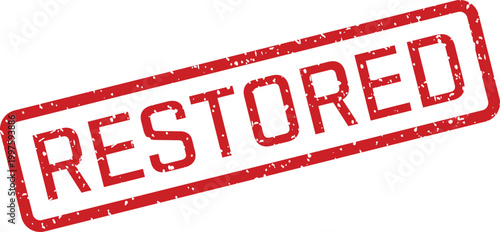 Red 'restored' stamp illustration