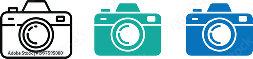 Camera Icons Set Photography Equipment Vector