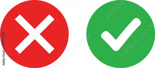 Yes no check mark icons Vector