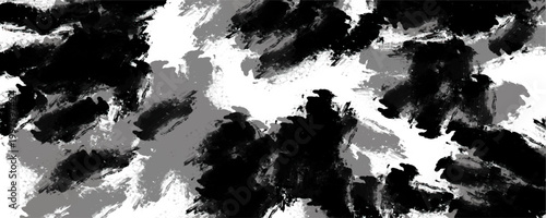 Foto Grunge monochrome black white and grey abstract thick paint dab texture, messy a