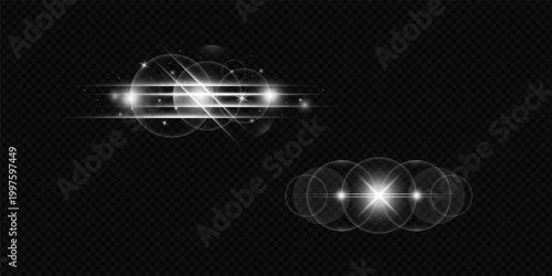 Realistic white light effects and starlight effect collections.