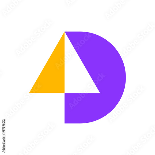 Letter D up arrow negative spave logo