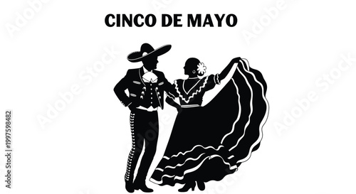 Traditional mexican dancers dressed in festive clothing performing a cultural dance for the cinco de mayo celebration
