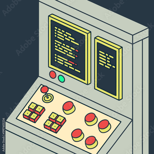 Pixel art video game arcade machine