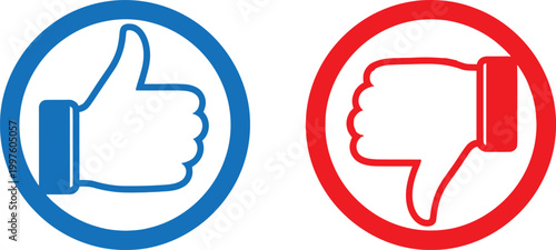 Thumb up and down icons Vector