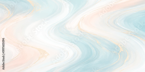 An abstract watercolor background features flowing blue waves of soft silk texture and liquid motion in a smooth satin wallpaper design with artistic colorful curves