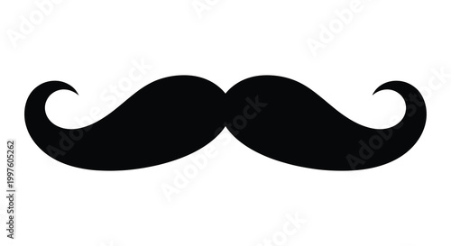 Foto mustache silhouette on white background high quality professional