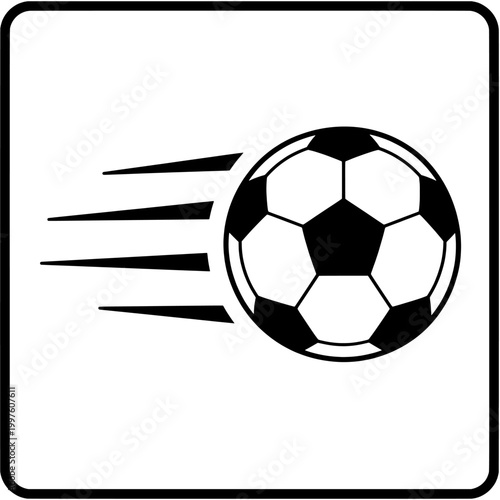 Football with motion lines speed icon