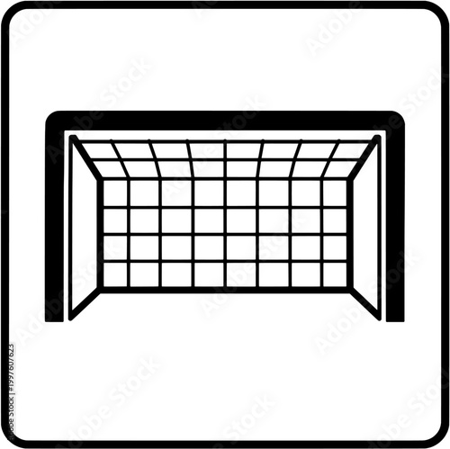 Football goal icon simple soccer net symbol