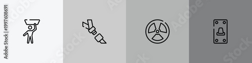 do it yourself outline icon set featuring null, seatbelt, radiation, switch on icons.