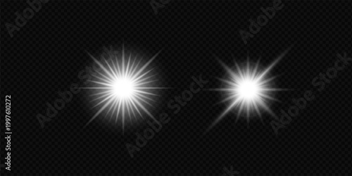 Realistic white light effects and starlight effect collections.