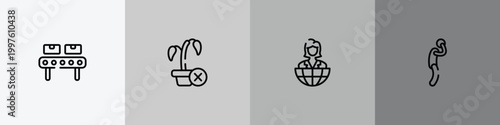 jobless outline icon set featuring manufacture, null, entrepreneur, depressed icons.