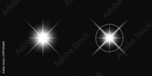 Realistic white light effects and starlight effect collections.