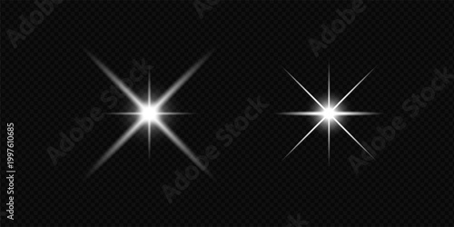 Realistic white light effects and starlight effect collections.