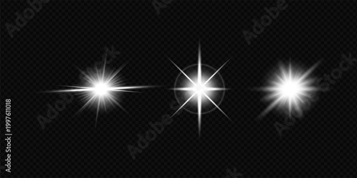 Realistic white light effects and starlight effect collections.