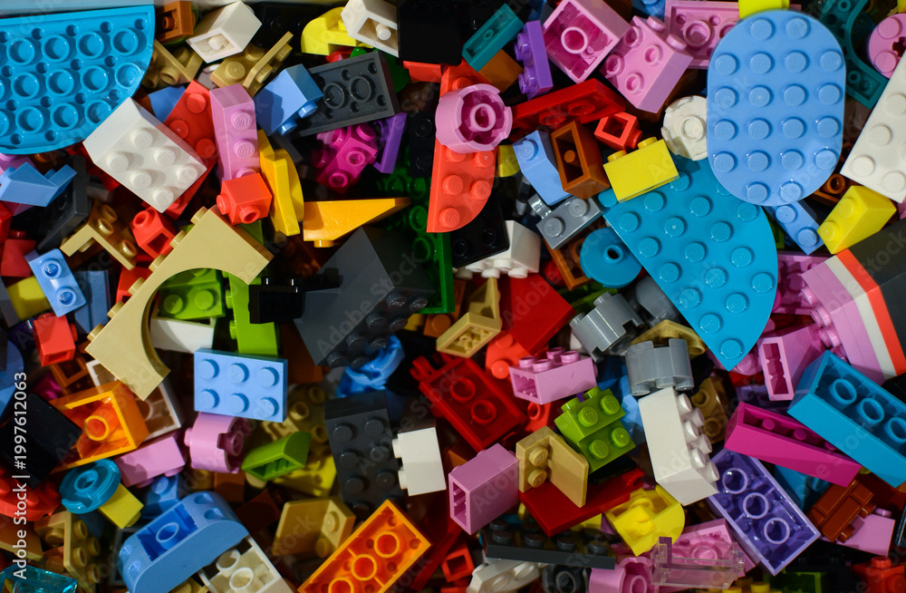 Fototapeta premium background of colorful Lego blocks
