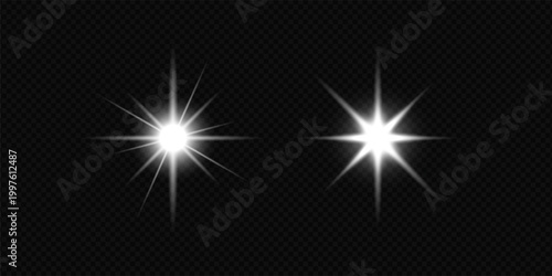Realistic white light effects and starlight effect collections.