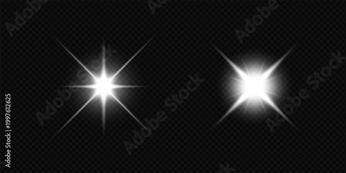 Realistic white light effects and starlight effect collections.