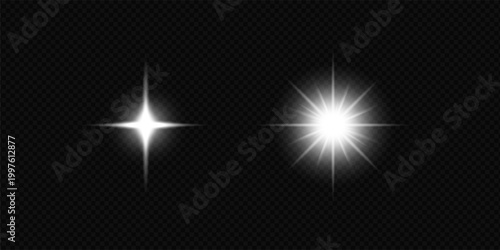 Realistic white light effects and starlight effect collections.