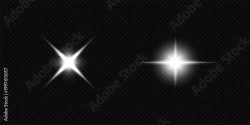 Realistic white light effects and starlight effect collections.
