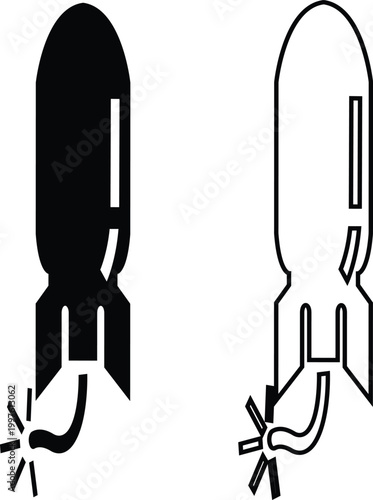 Rocket missile space launch vehicle icon set collection group in black flat and line style featuring rocket, missile, spacecraft, booster, launch synonym elements for aerospace, military and technolog